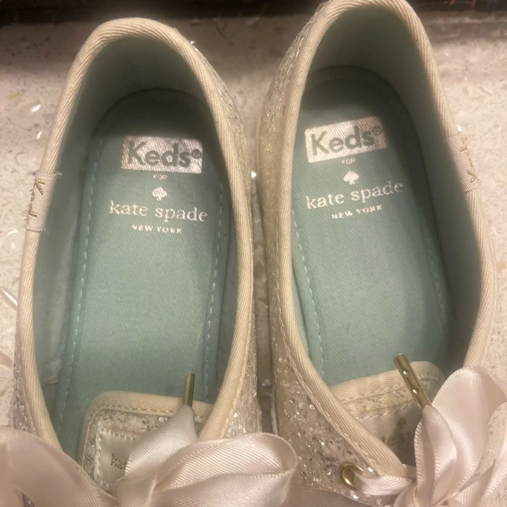 Keds x Kate Spade Glitter Ribbon Sneakers 6.5